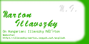 marton illavszky business card